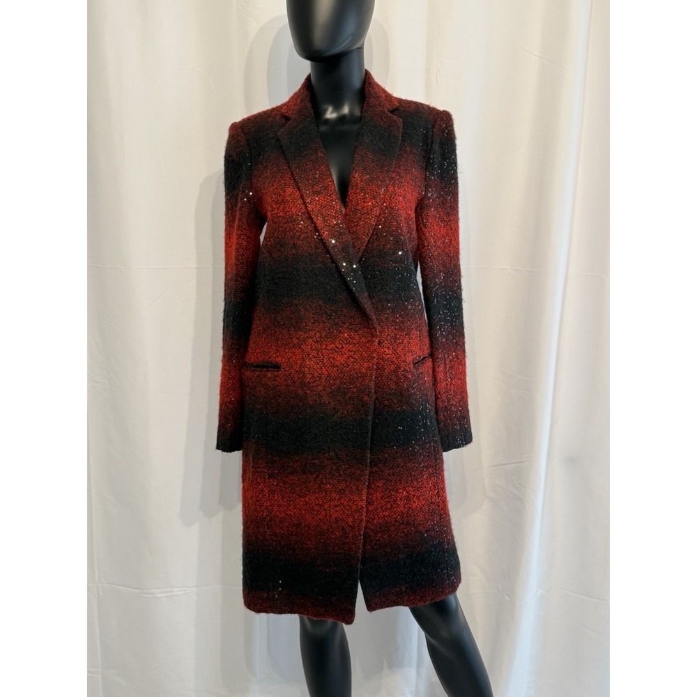 W118 by Walter Baker Red & Black Sequin Coat Size XS NWT